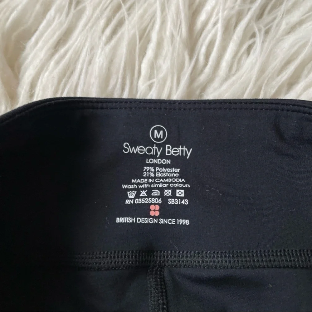 Sweaty Betty Black All Day Contour Capri Gym Leggings SB314 EUC Size Medium